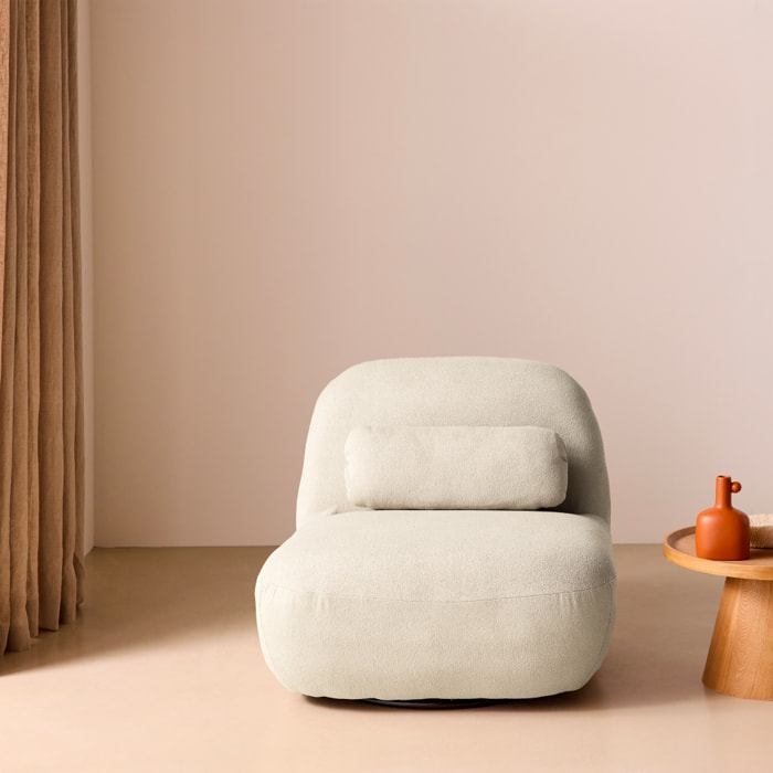 Fauteuil pivotant 360 bouclette texturée SPINO