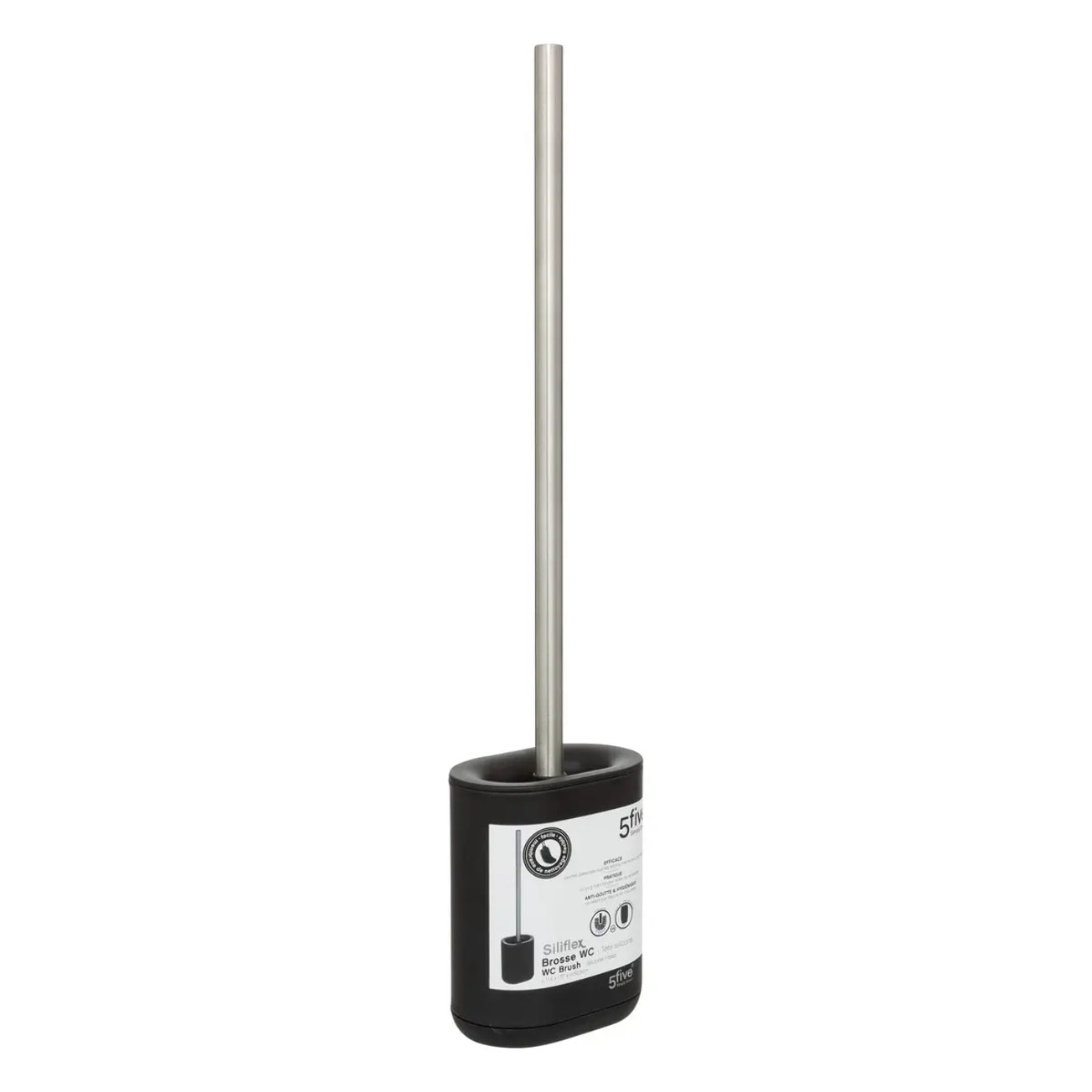 Brosse WC métal "Siliflex" noir