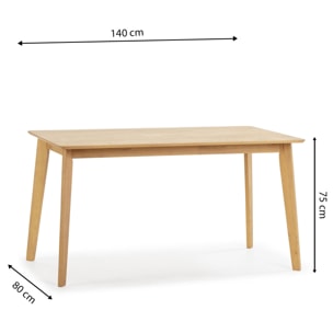 Mesa de comerdor Pomago 140x80 cm, madera maciza