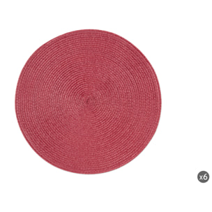 Set 6 tovagliette tonde 36 cm Excelsa – Round, Polipropilene Rosso
