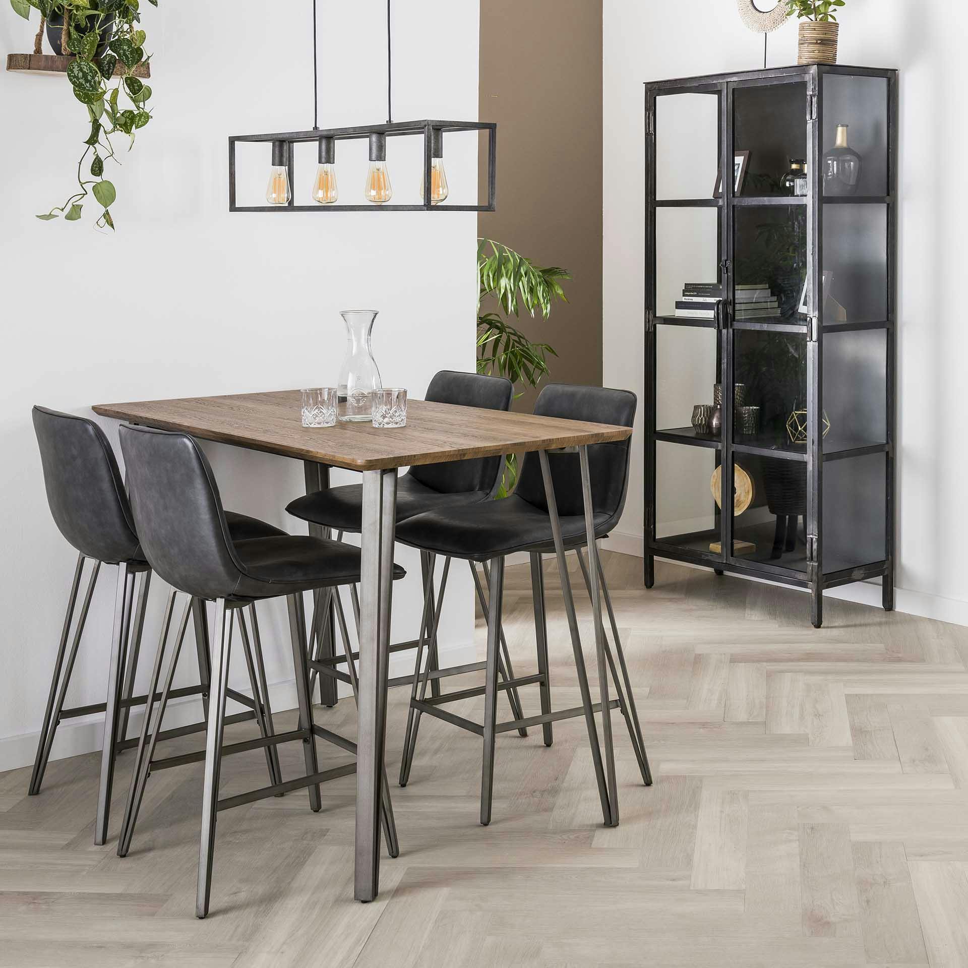 Table haute 140 cm bois brun HELSINKI