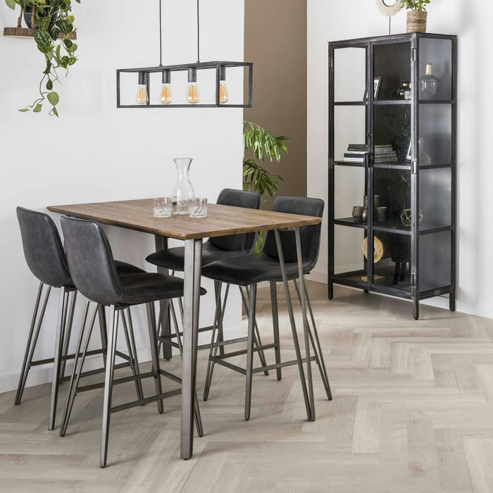 Table haute 140 cm bois brun HELSINKI
