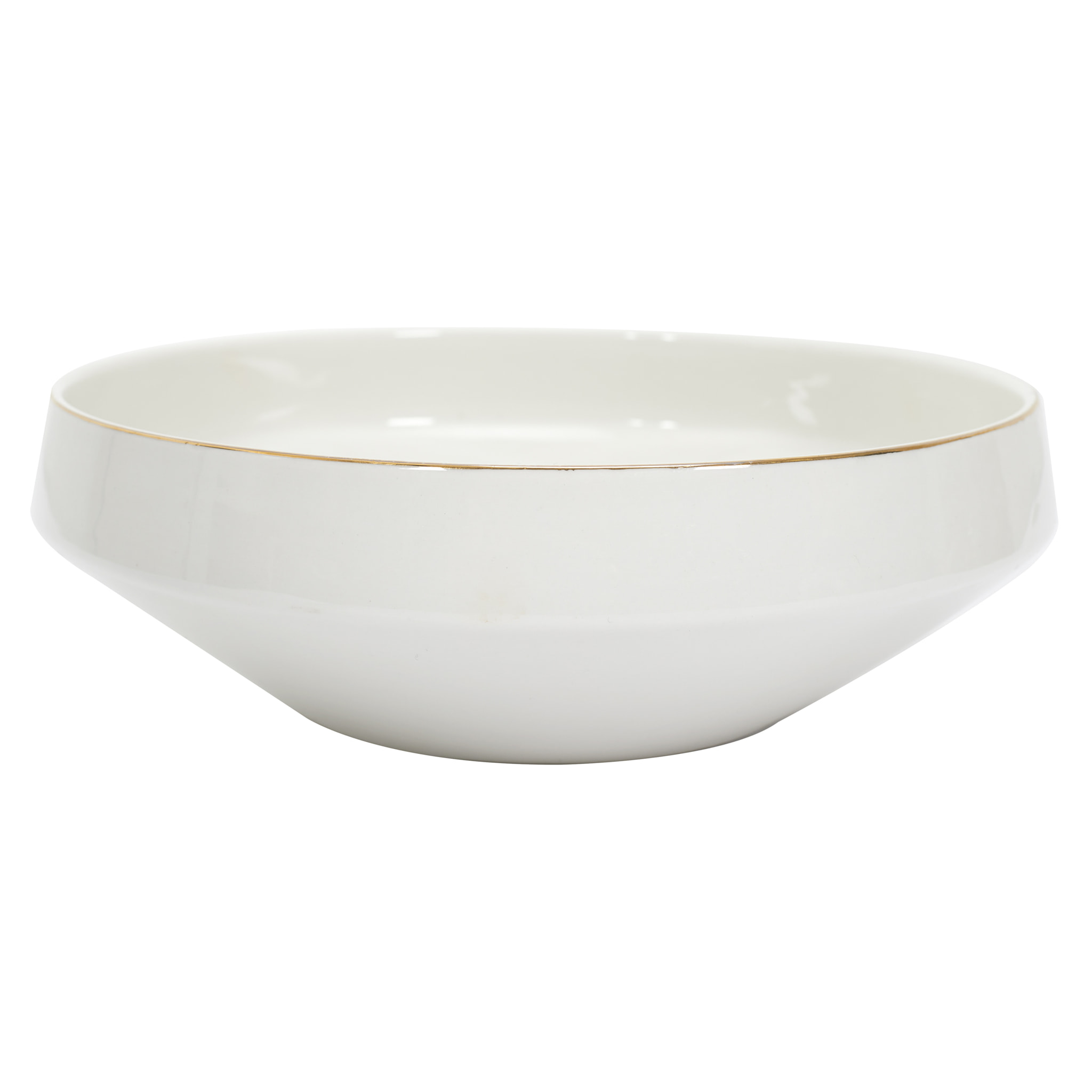 Saladier En Porcelaine Lisere Dore D25cm