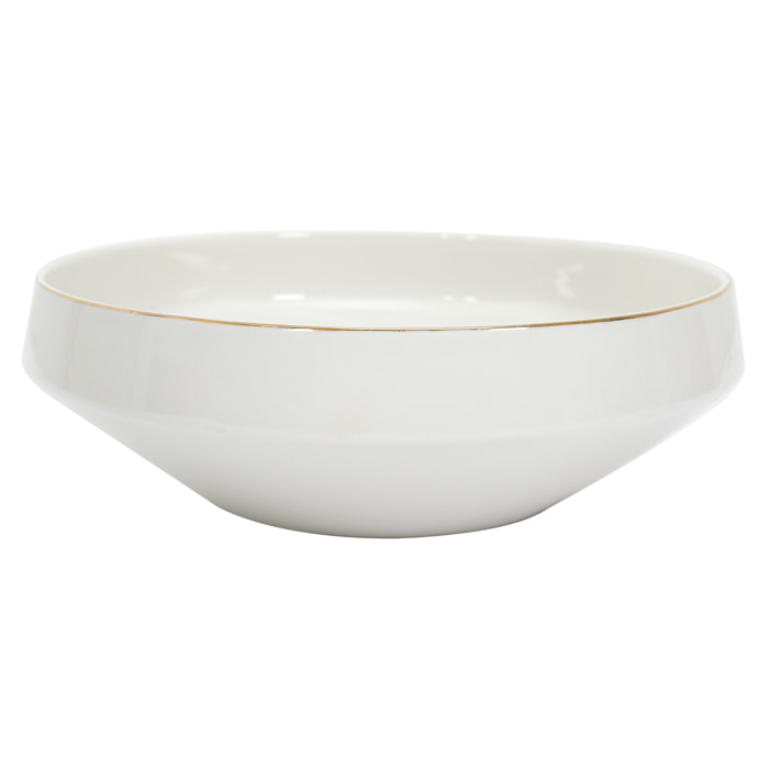 Saladier En Porcelaine Lisere Dore D25cm