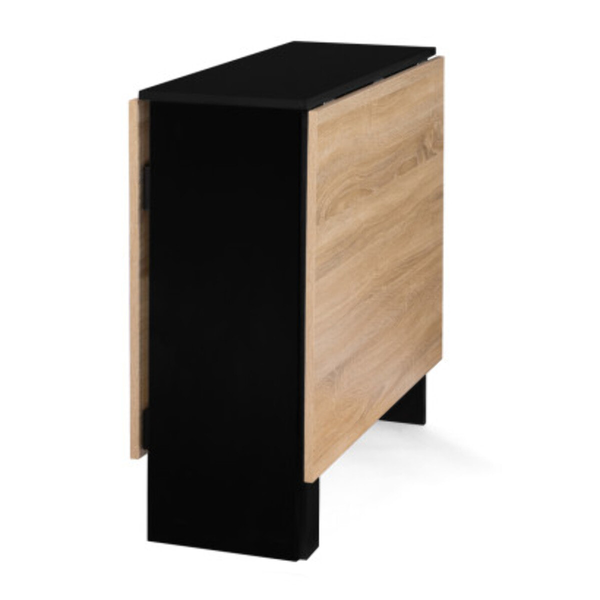 Table à manger dépliable Edi avec rangement bois et noir