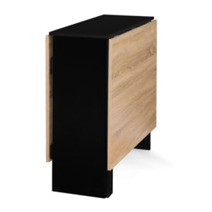 Table à manger dépliable Edi avec rangement bois et noir