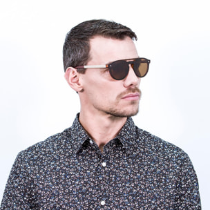 Gafas de sol PALO ALTO PEARL - Marrón demi mate / Plana marrón y patillas de metal dorado