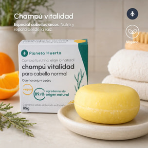 Champú sólido cabello normal Naranja y Cedro Planeta Huerto 85 gr