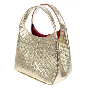 Aversa bolso bandolera mujer. Piel auténtica Gamuza con grabado entrelazado y lacada brillante.