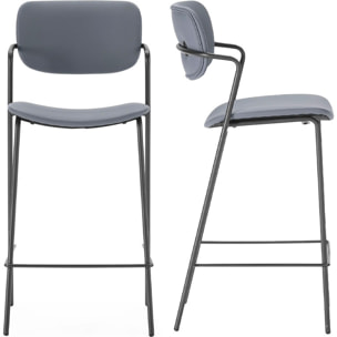 Lot de 2 tabourets en simili - SKANDI