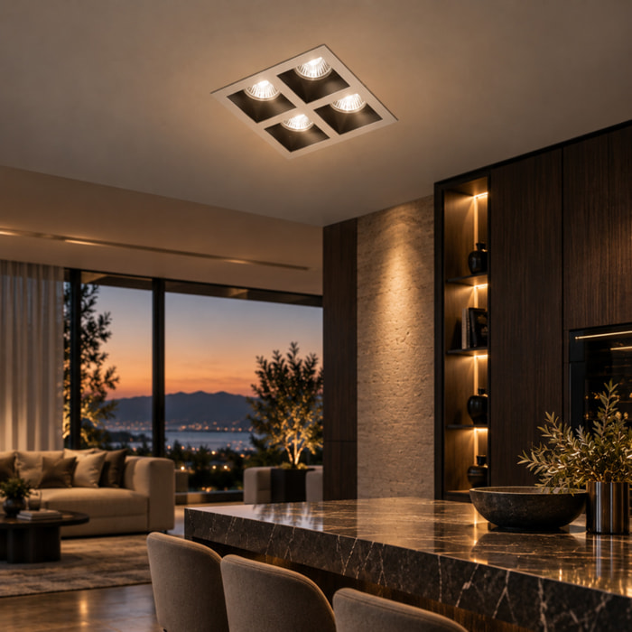 Lampada cardan da parete o soffitto 4 x 40 W