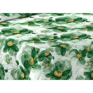 Trapunta Invernale 300gr Made in Italy Piumone Clado Linea Scaldanotti Disegno Ilenia Verde