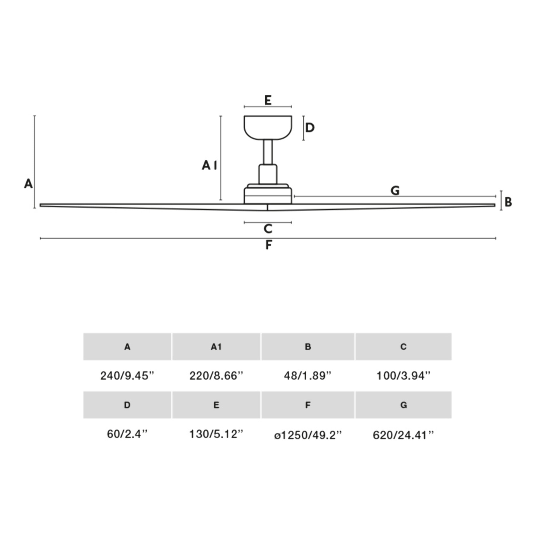 KLIM M Ventilador de techo negro/nogal