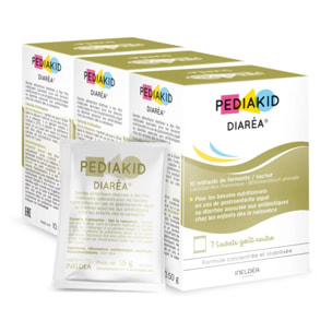 PEDIAKID - Diaréa® - Pour les besoins nutritionnels en cas de gastroentérite aiguë ou diarrhée associée aux antibiotiques - Dès la naissance - Sachets de poudre à diluer - Goût neutre - Lot de 3