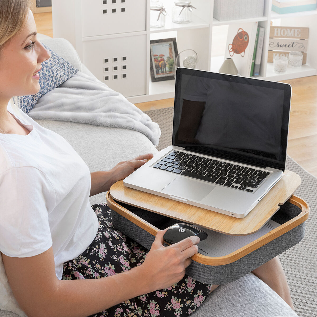 Bureau Portatif avec Plateau de Rangement Larage InnovaGoods