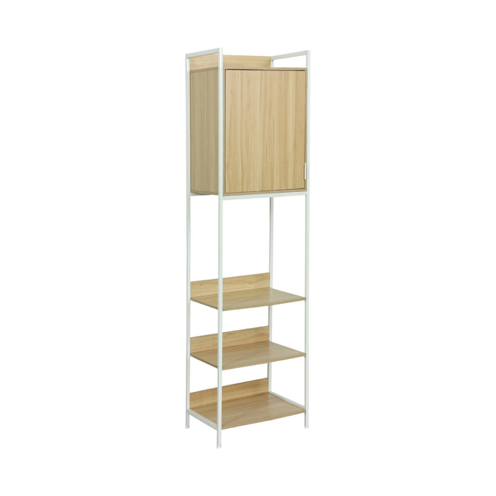 Module dressing blanc avec 5 étagères et 1 porte. L 60 x P 48 x  H 190 cm