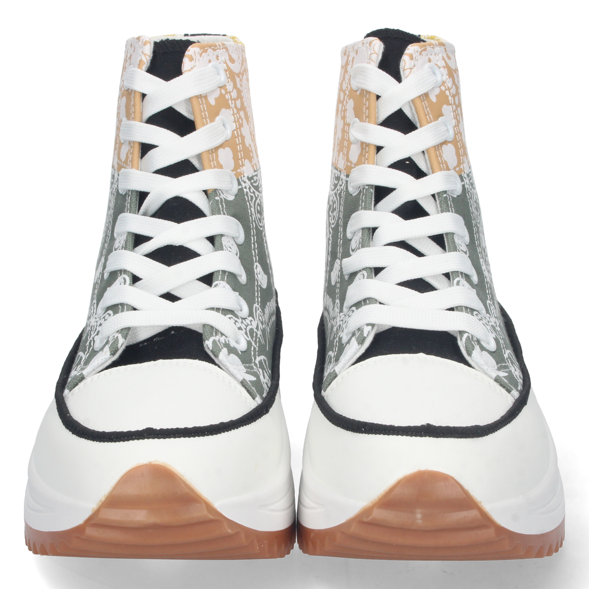 Zapatilla Abotinada Estampado y Cordones