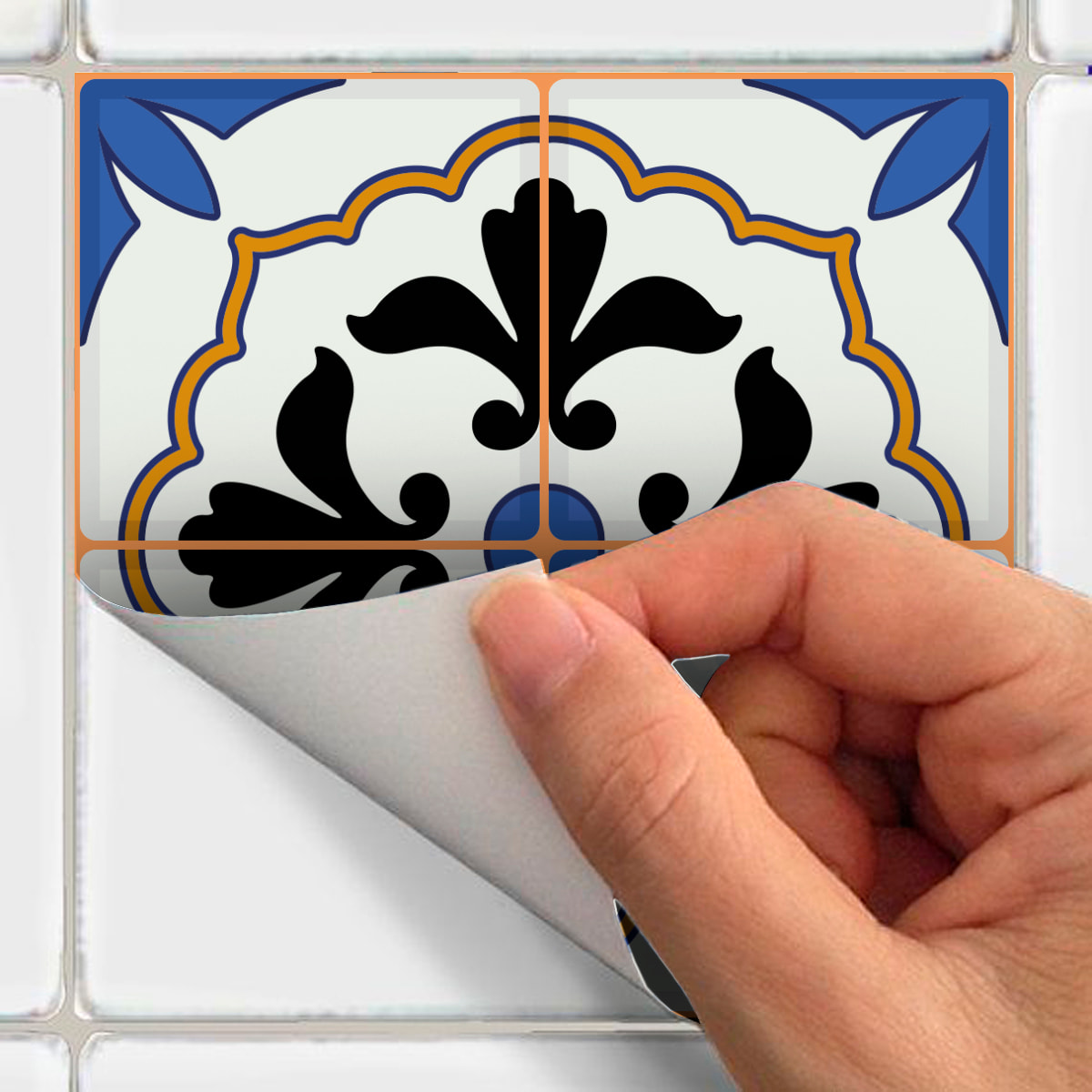 Stickers muraux - Sticker Mural Carrelage adhésif Cuisine Salle de Bain - 60 STICKERS CARRELAGES AZULEJOS JOAO