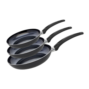 Set de 3 Poêles céramique sans PFAS et 3 couvercles Elo Prima Cucina