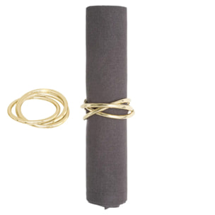 Lot de 2 ronds de serviette cercle or