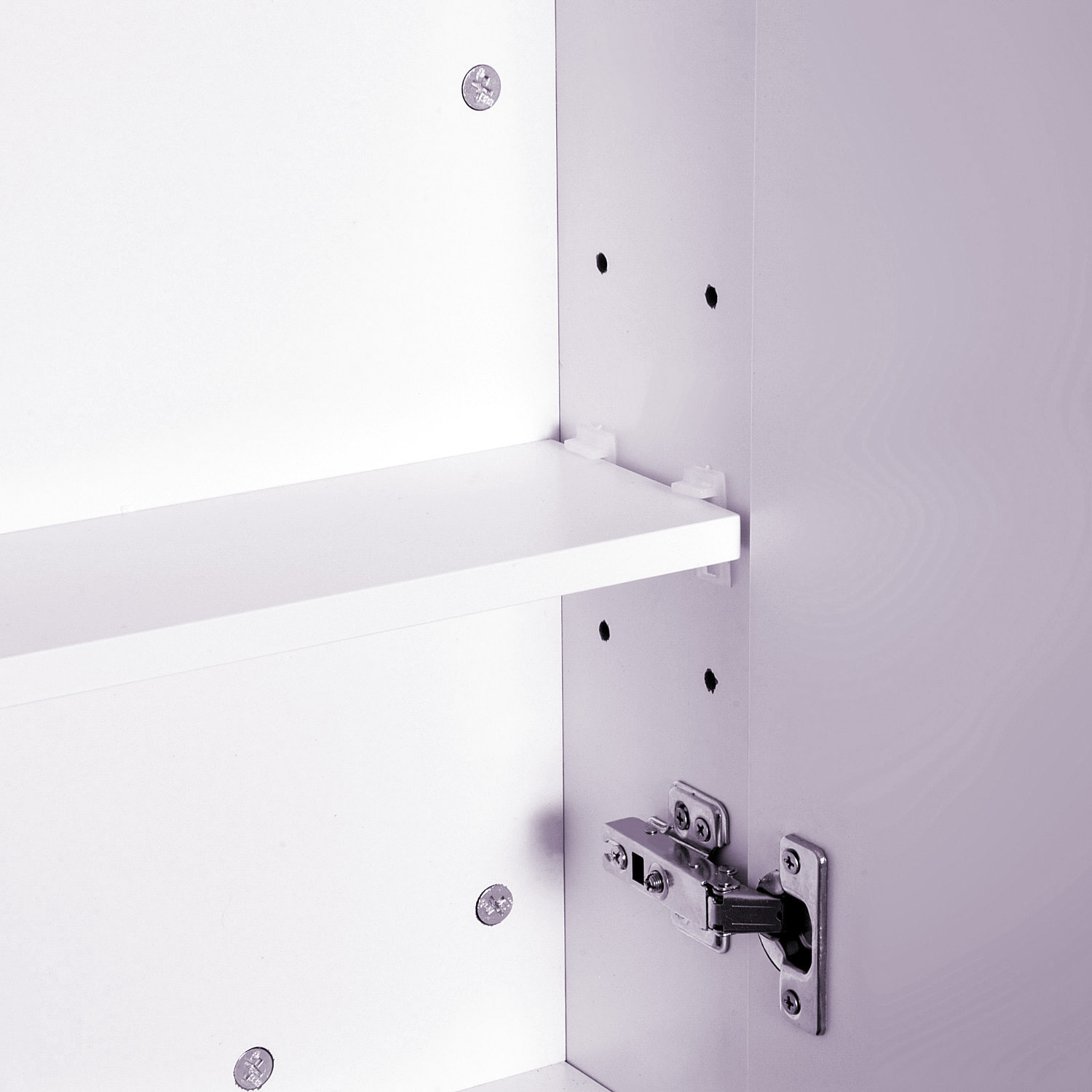 Armoire miroir murale de salle de bain 3 étagères réglables dim. 70L x 60H cm blanc