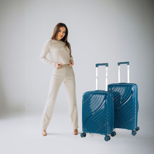 Juego De Maletas Rígidas Pp Itaca Danubio Petroleo