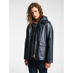 Elena Mirò - Parka layering in cotone - Blu