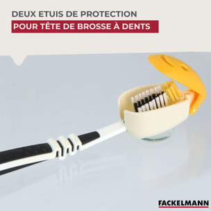 2 étuis de Protection pour Tête de Brosse à Dents Fackelmann Tecno