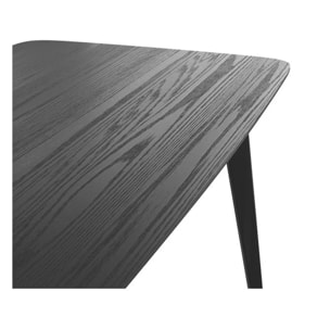 Table rectangulaire 6 personnes en bois noir 150 cm - Oman