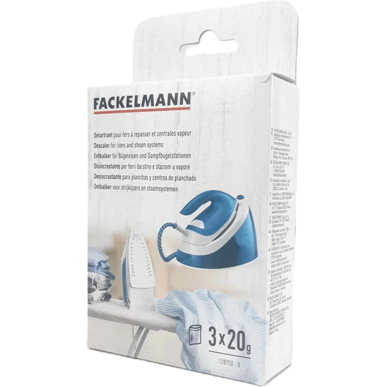 Détartrants pour fer à repasser et centrale vapeur Fackelmann
