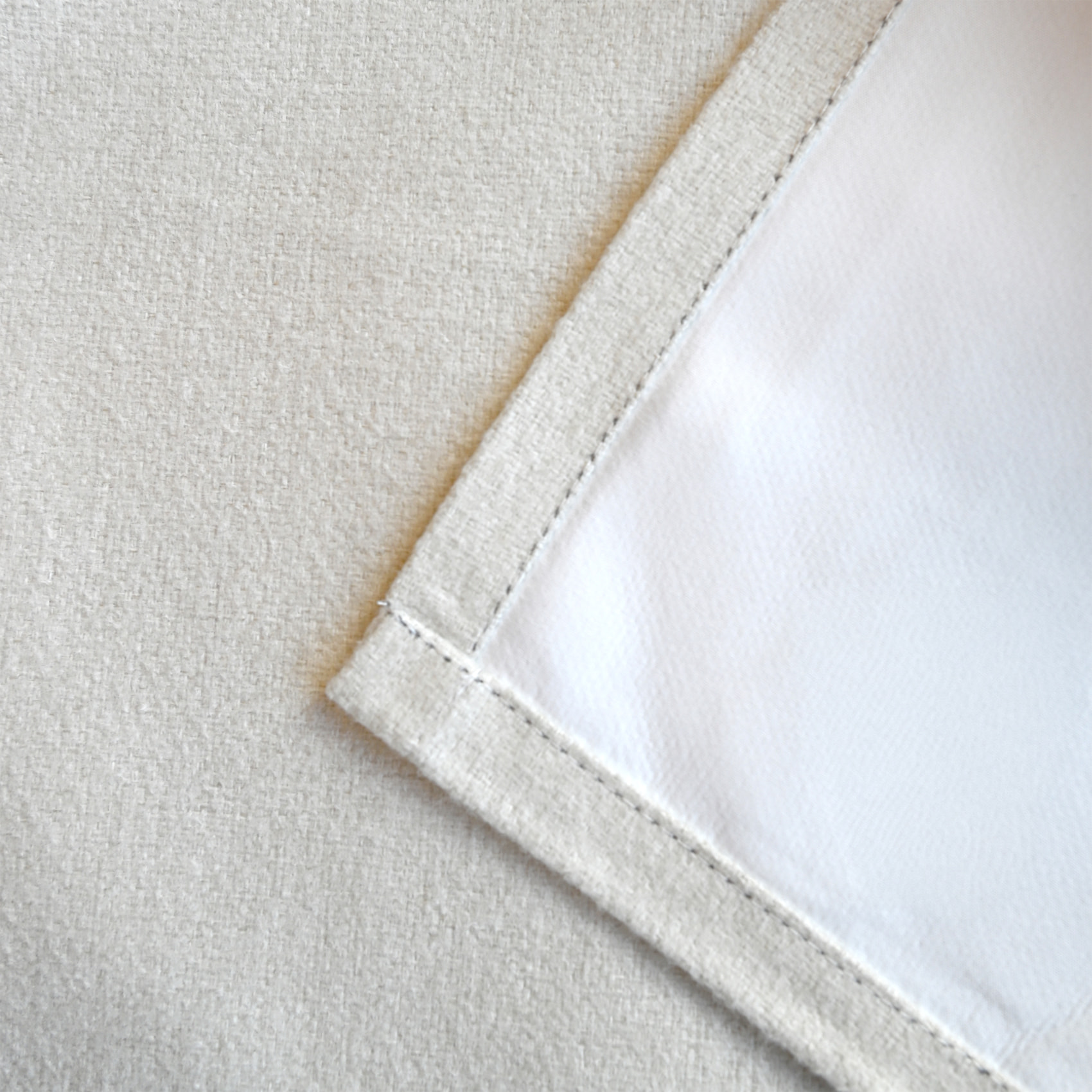 Rideau occultant aspect flanelle enduit - Blanc cassé