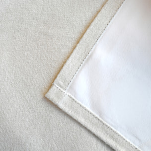 Rideau occultant aspect flanelle enduit - Blanc cassé