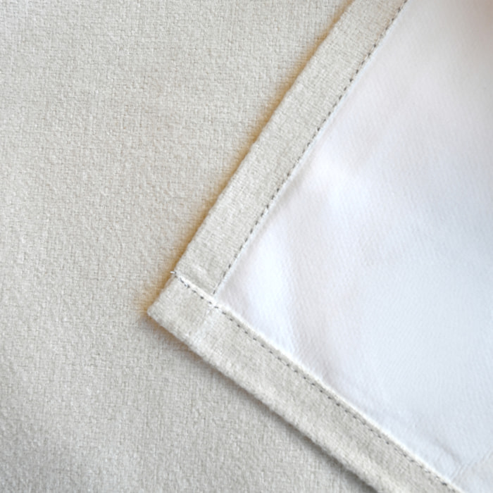 Rideau occultant aspect flanelle enduit - Blanc cassé