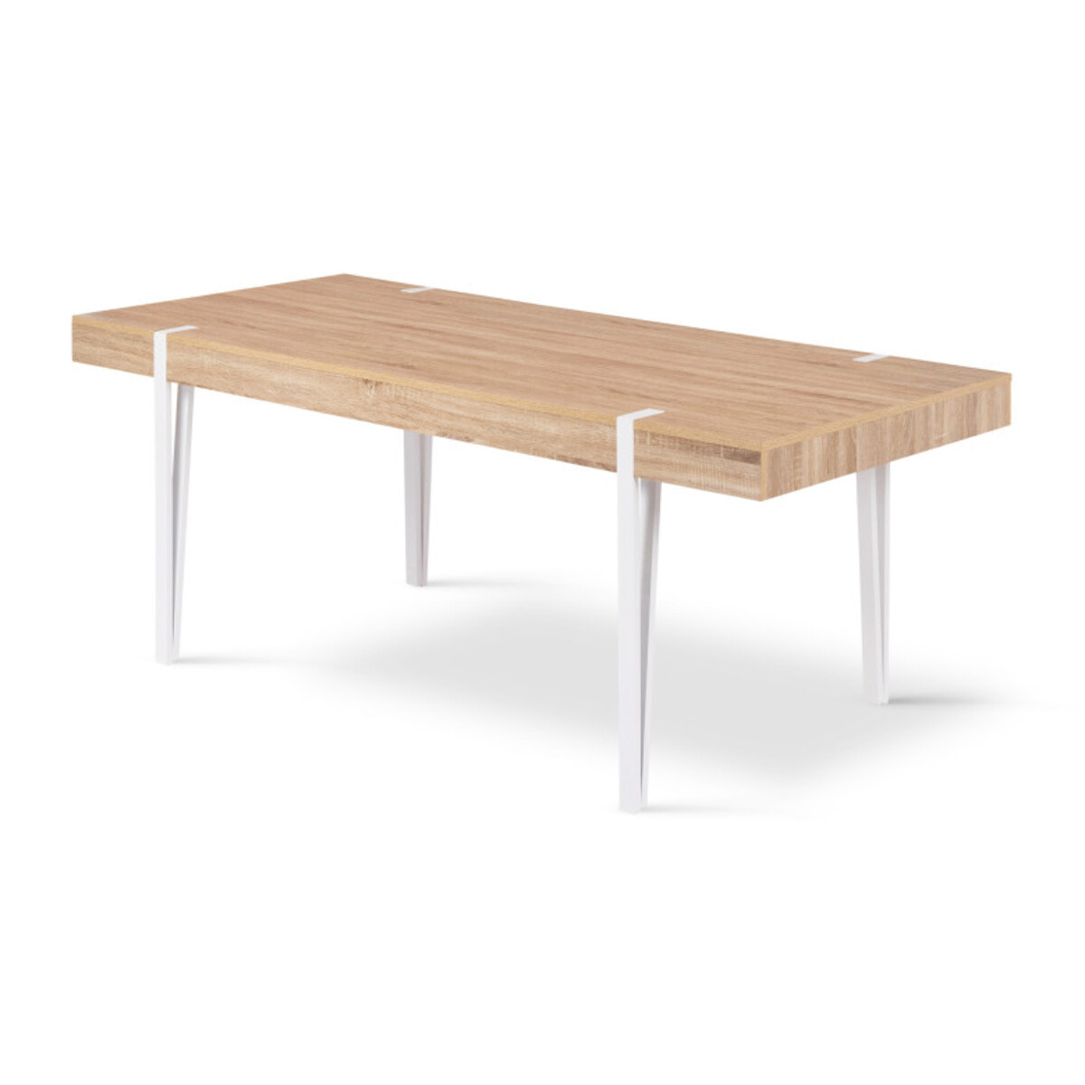 Table à manger Hudson bois et blanc 200cm