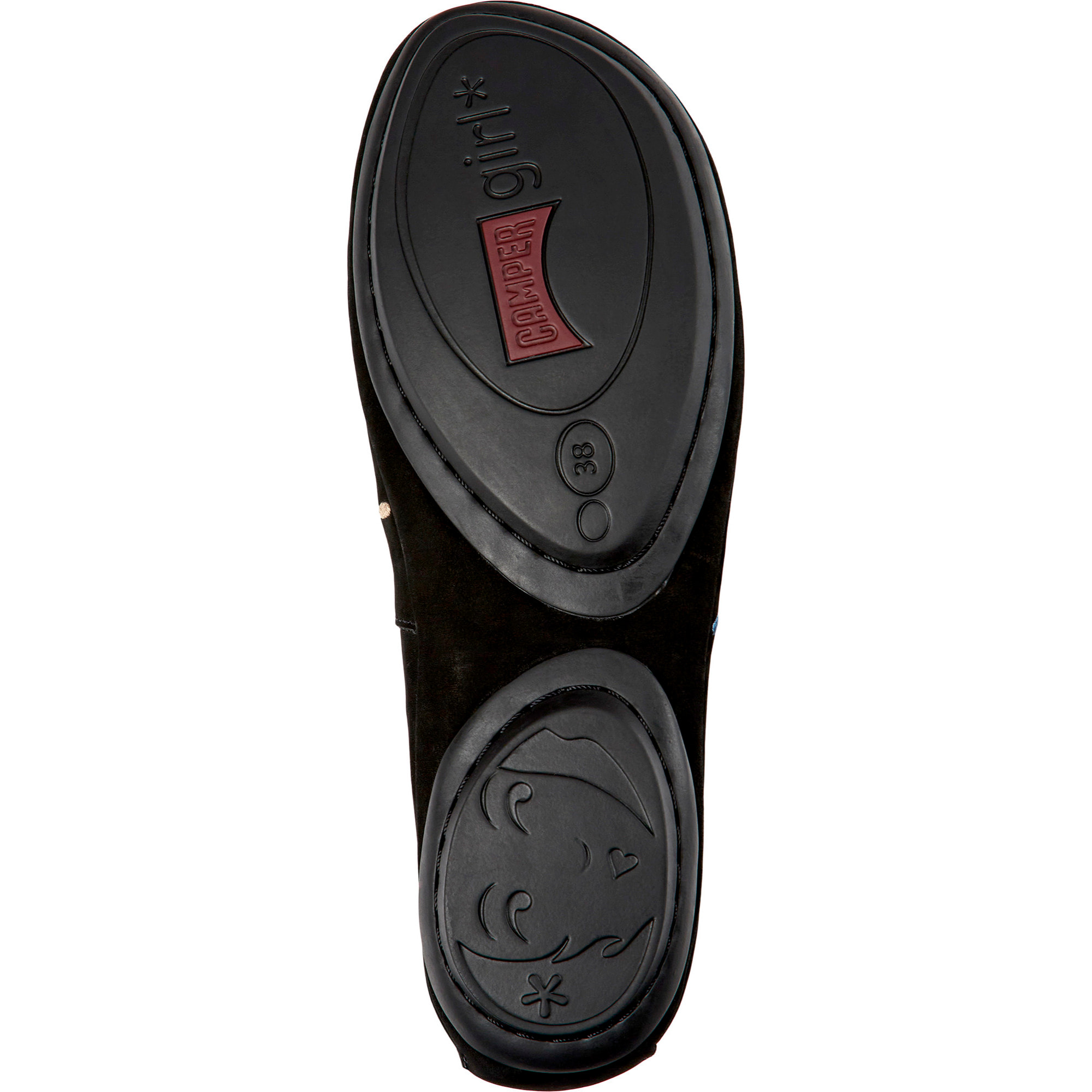 Bailarinas - CAMPER Right Nina Twins - Negro - Cuero Nubuck