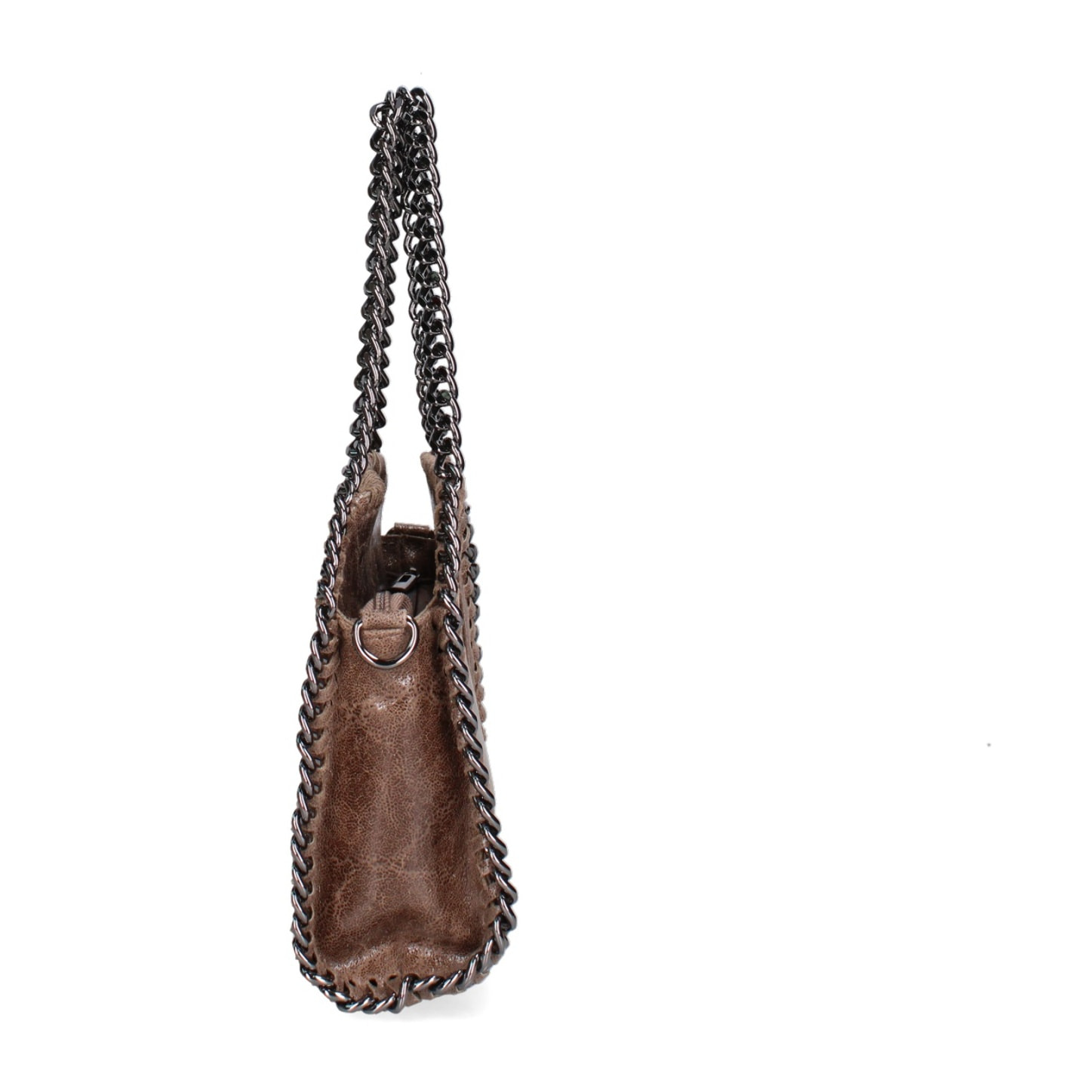 Borsa a mano da donna Made in Italy - Modello Zefira Chic - Pelle scamosciata stampata - 23.0 x 20.0 x 7.0 cm