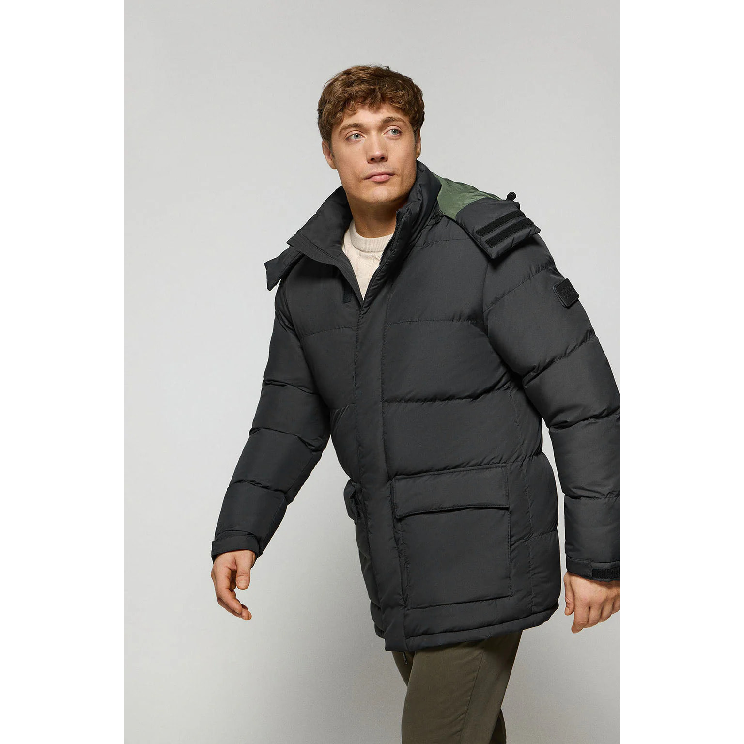 Giacca Midtown nera con cappuccio staccabile e particolari Polo Club