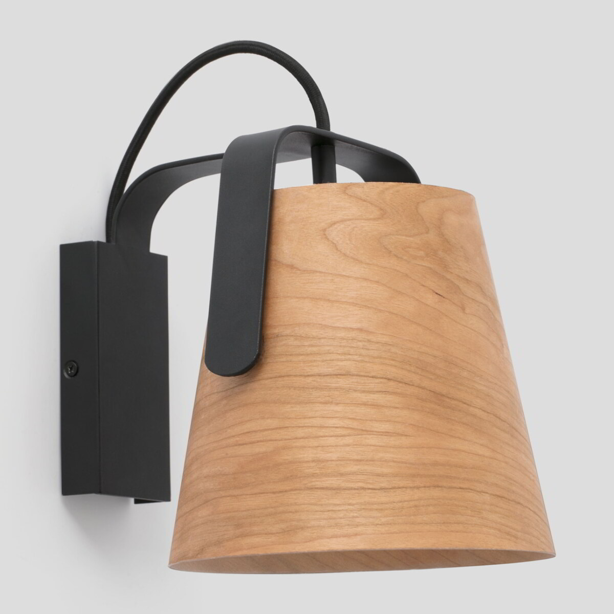 STOOD Lampe applique noire et bois