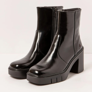 Botines con tacón 1974 NAPPA SHINNY TOTAL BLACK/BERNA color Total black