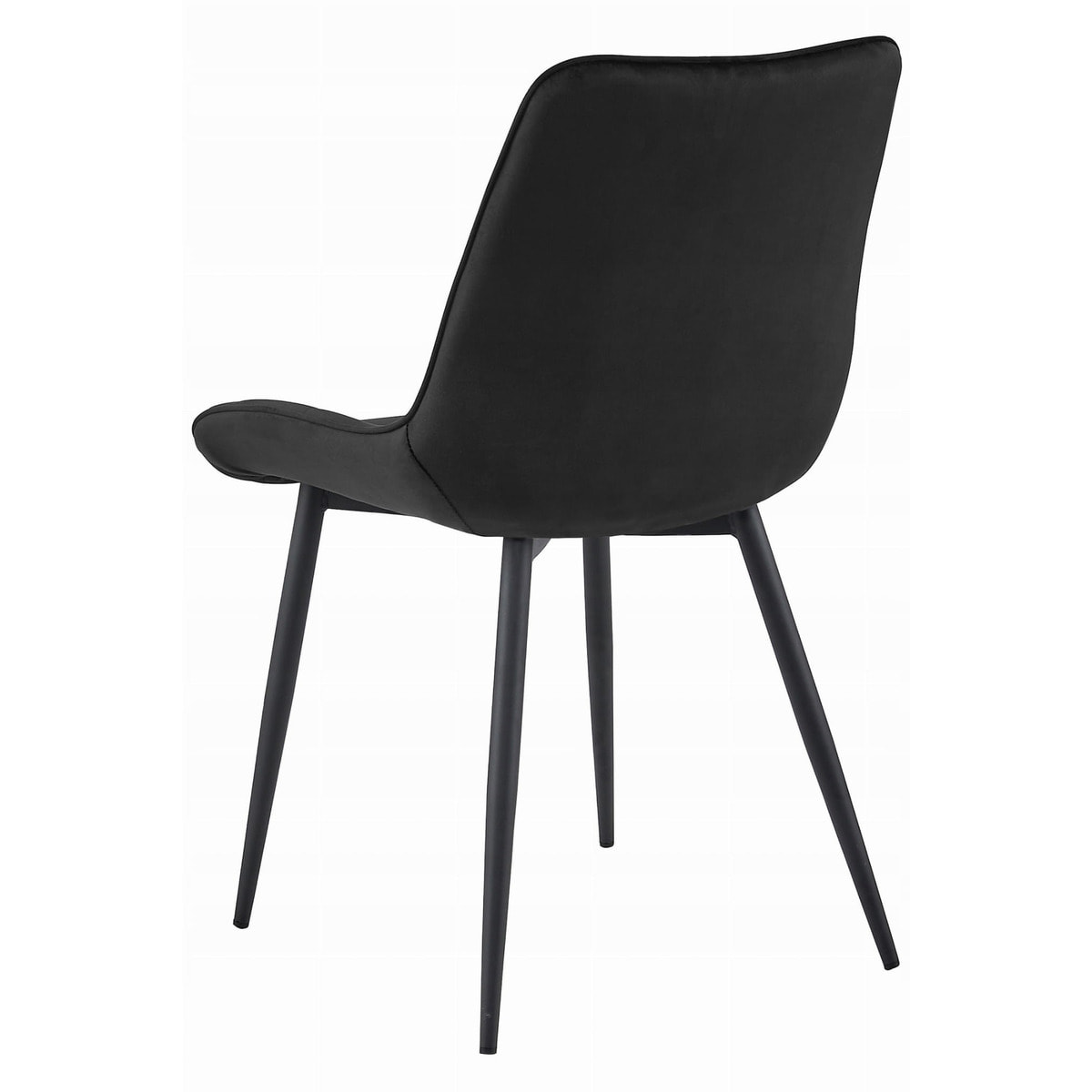 Set di 4 sedie Bera in velluto nero con trapuntatura