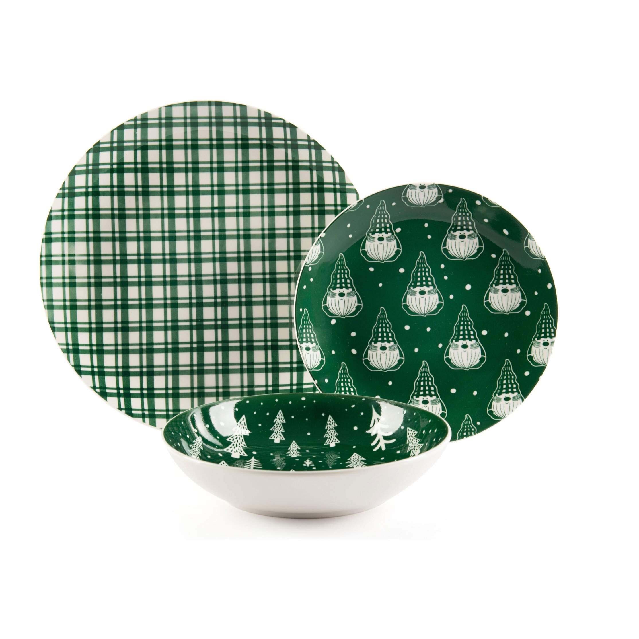 Service de Table 18 pièces Excelsa - Green Winter, Porcelaine Verte