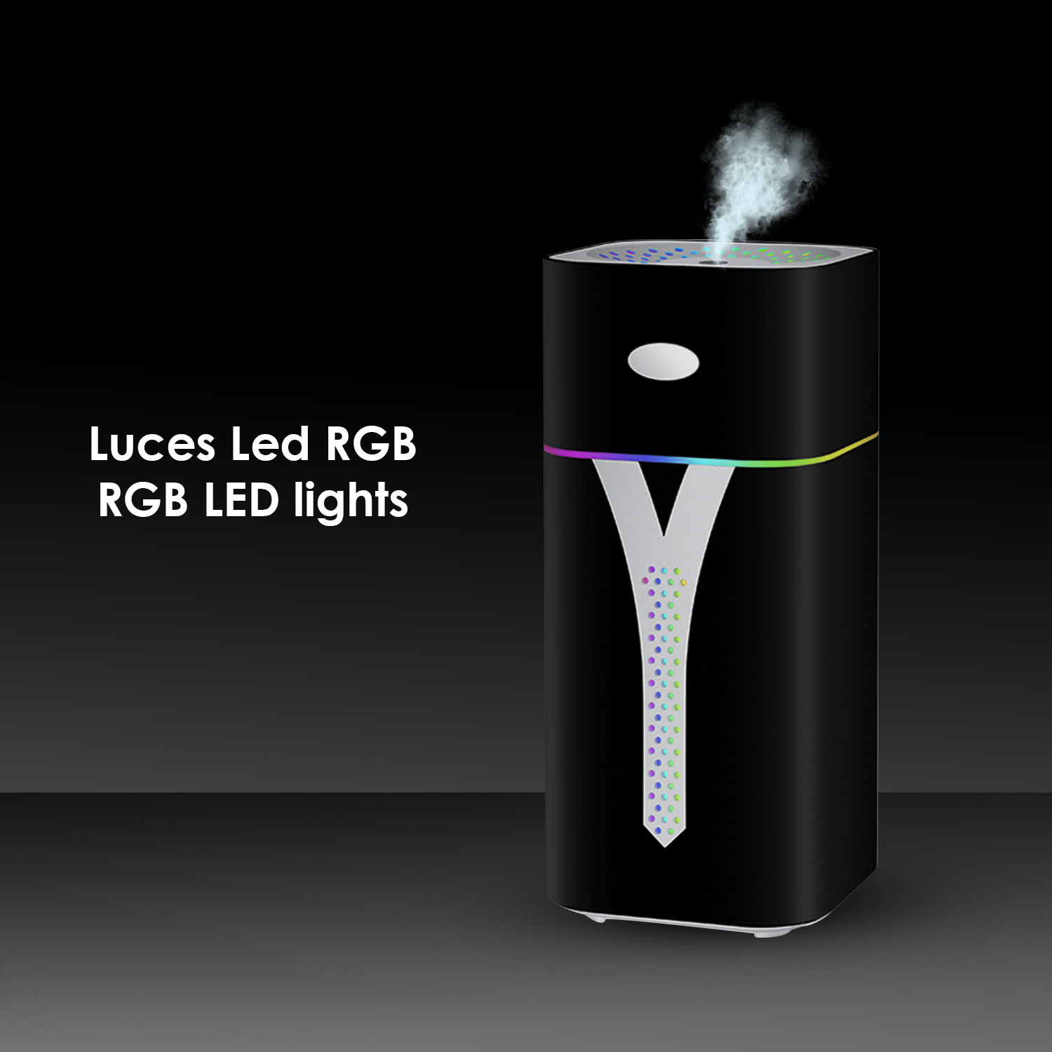 Umidificatore KST08 da 420 ml con luce LED multicolore ambientale. Funzione sterilizzazione, compatibile con idroalcol. 2 intensità di nebulizzazione.
