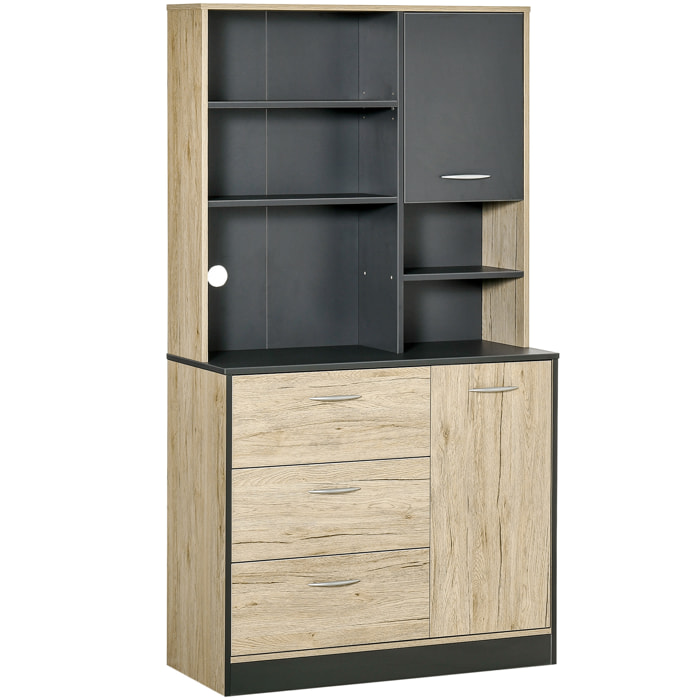 Armoire de cuisine multi-rangements 90L x 39l x 169H cm