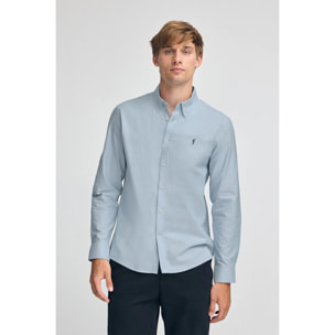 Camisa azul celeste de corte regular con logo Rigby Go