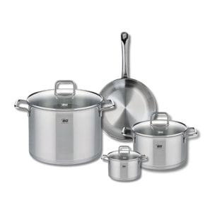 Ensemble de 1 Poêle de cuisson 24 cm et 3 faitouts 12, 20 et 26 cm Elo Profi Citrin