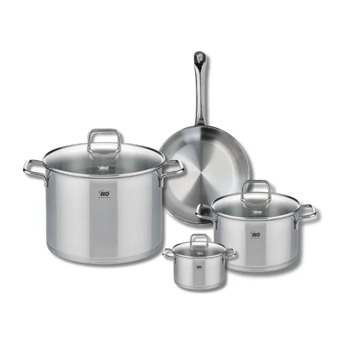Ensemble de 1 Poêle de cuisson 24 cm et 3 faitouts 12, 20 et 26 cm Elo Profi Citrin