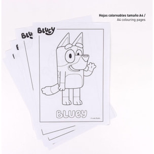 Set De Papelería Coloreable Bluey