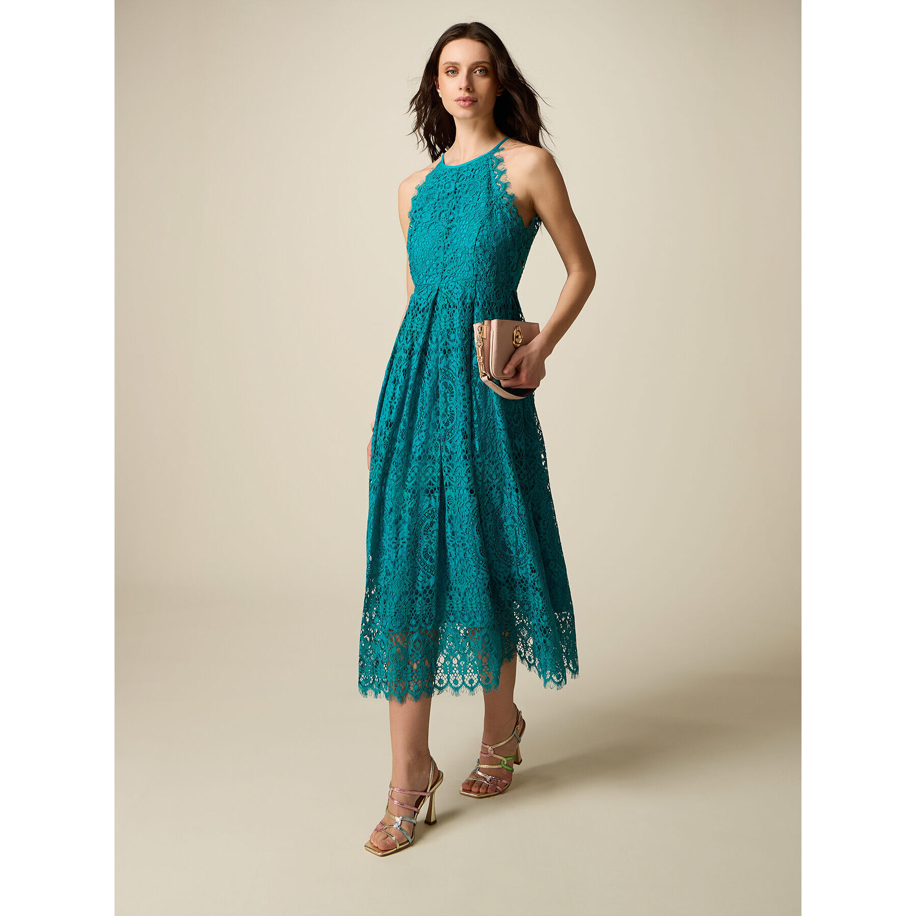 Oltre - Vestito flare midi in pizzo - Ottanio