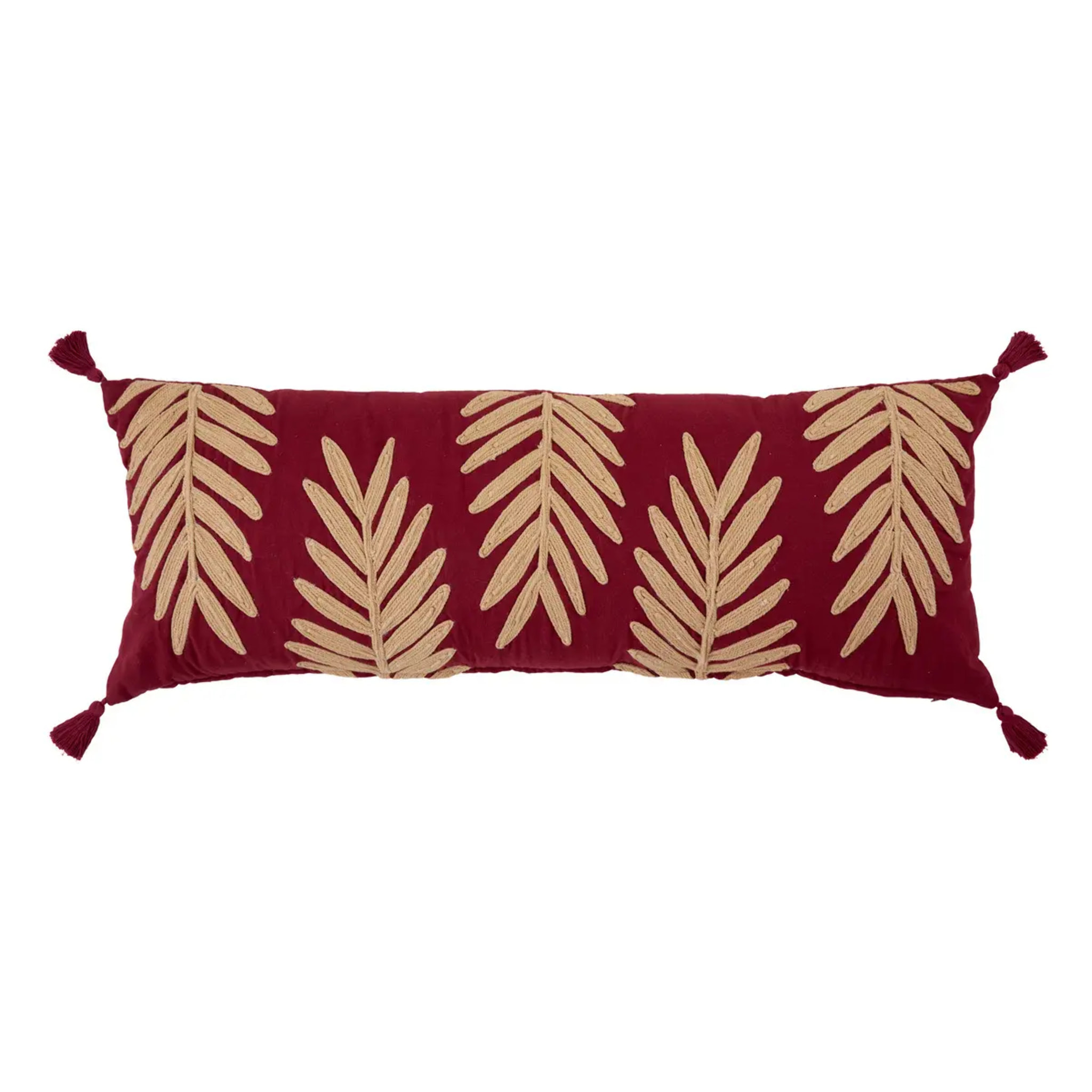 Coussin brodé "Yucatan" violet 30x80cm