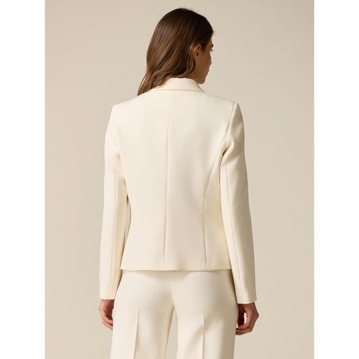 Oltre - Blazer corto in tessuto tecnico - Bianco